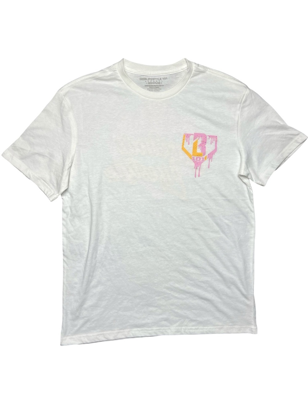 Baseball Lifestyle 101 Ice Cream Tee Strawberry Adult Medium